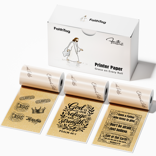 FaithTag Gold Glitter Thermal Sticker Paper